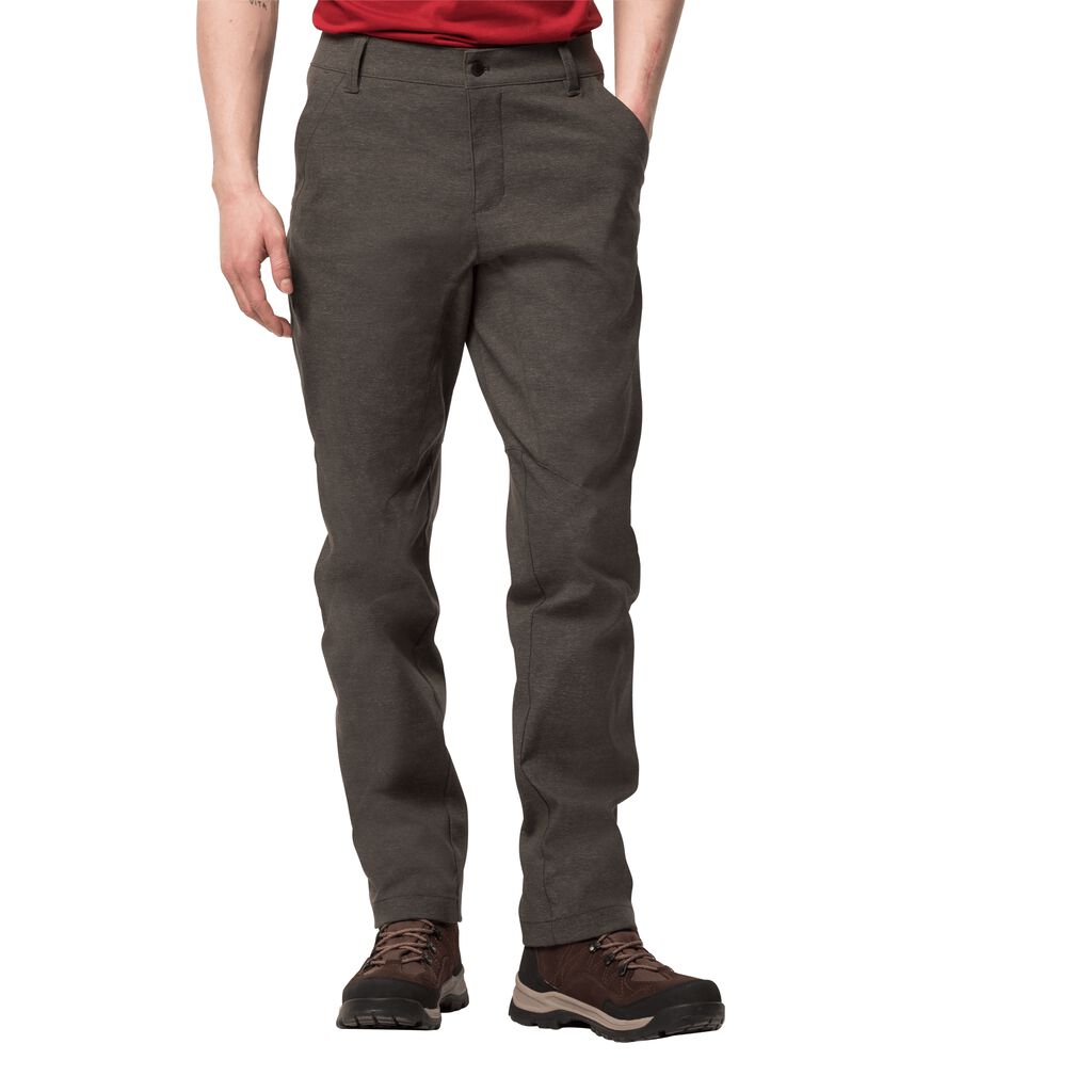 Jack Wolfskin Hiver TRAVEL Pantalons Homme Gris Marron - SNGYFTV-36